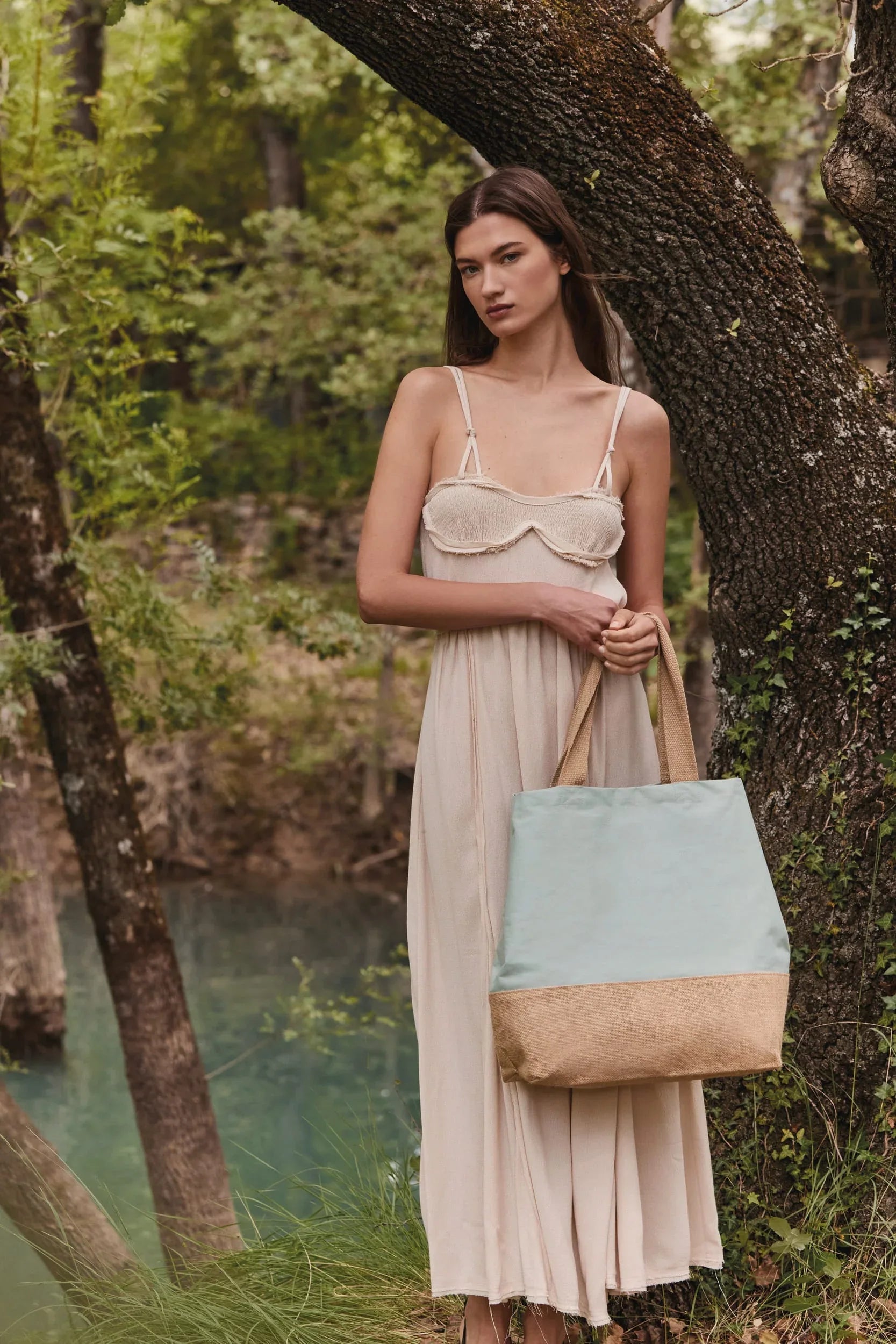 KI0235 - Sac shopping en toiles de coton et jute - Occifloc