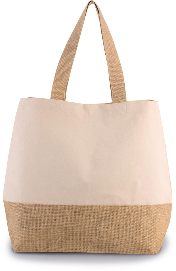 KI0235 - Sac shopping en toiles de coton et jute - Occifloc