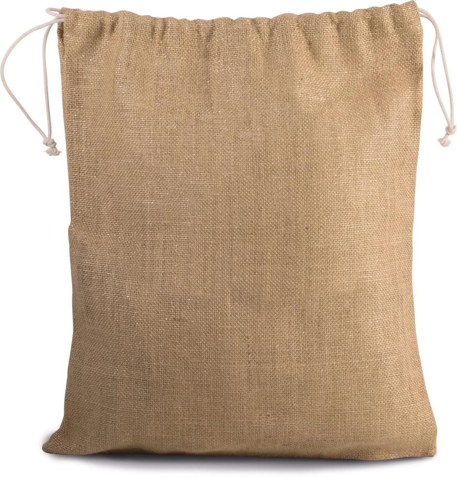 KI0239 - Sac en toile de jute avec cordelettes - Occifloc