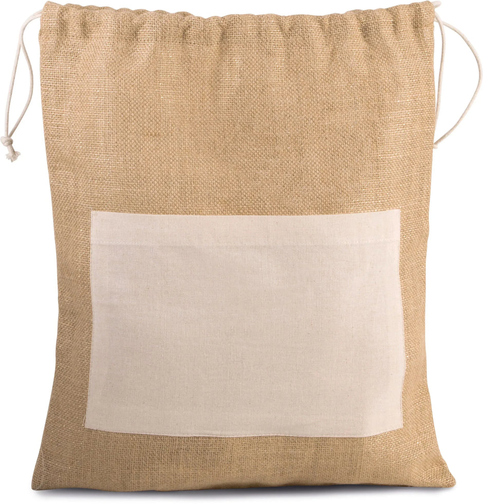 KI0239 - Sac en toile de jute avec cordelettes - Occifloc