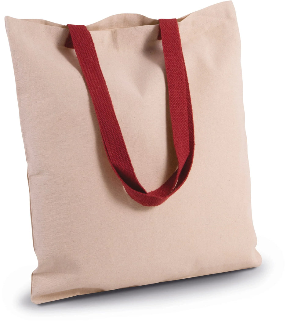 KI0277 - Sac shopping plat en toile avec poignées contrastées - Occifloc