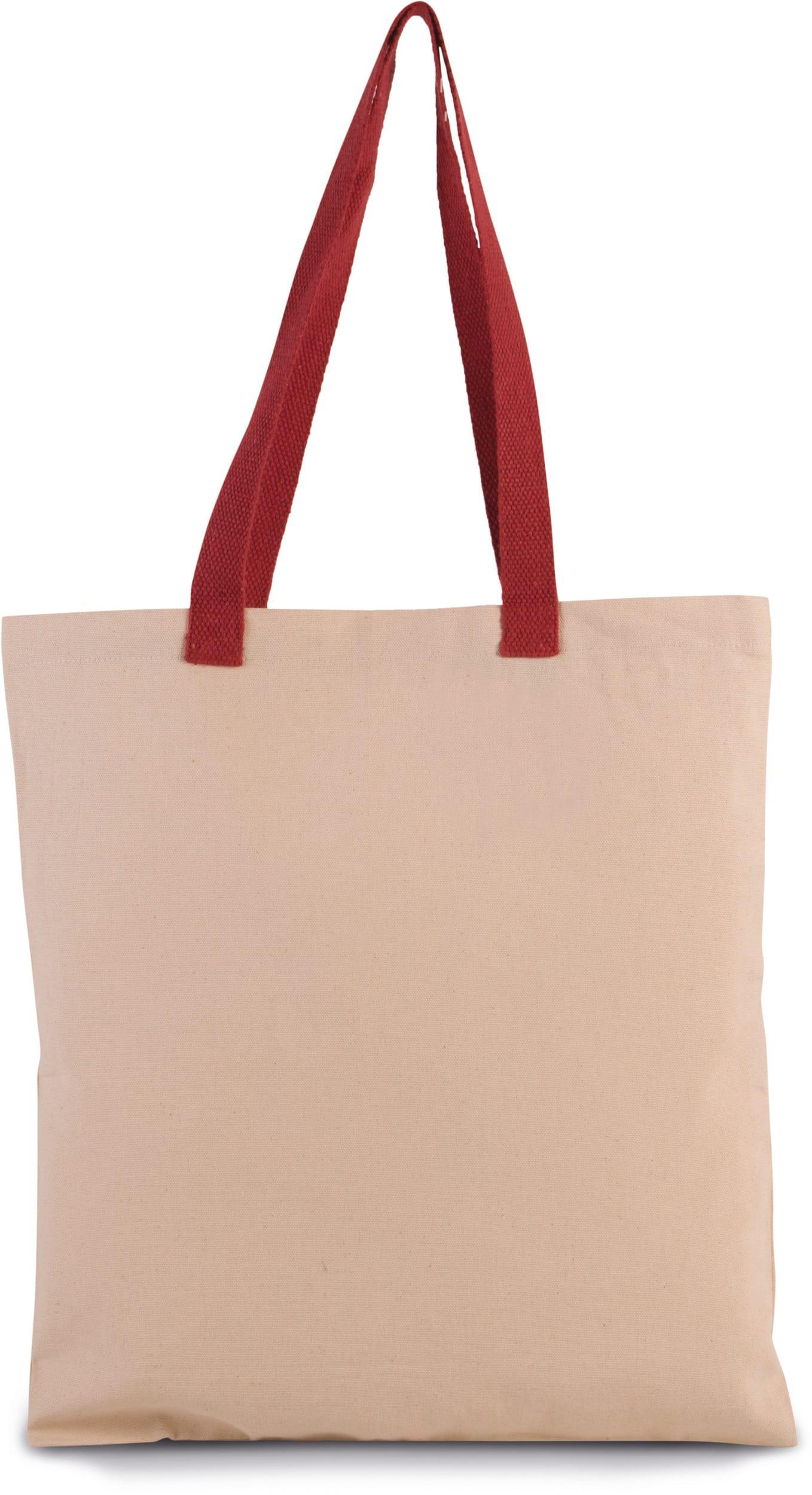 KI0277 - Sac shopping plat en toile avec poignées contrastées - Occifloc