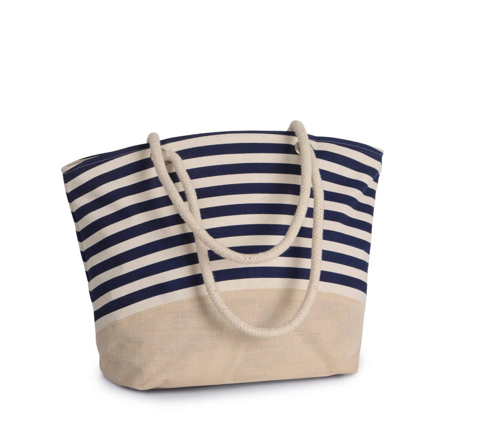 KI0283 - Sac shopping style marin en toile de jute - Occifloc