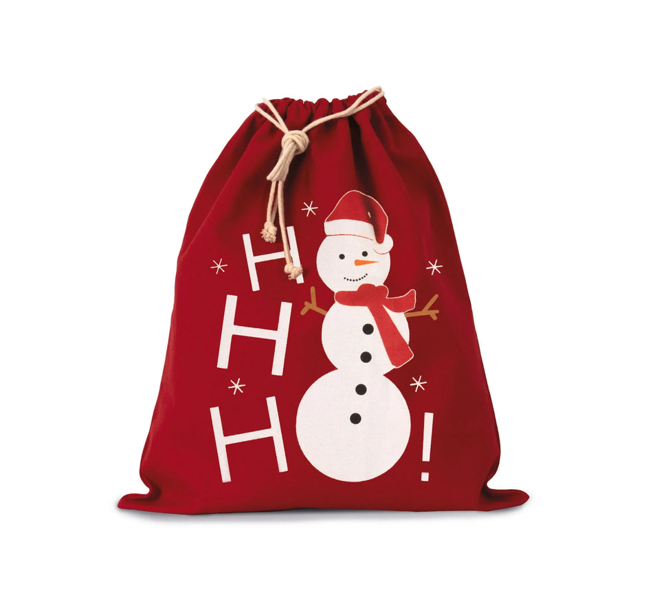 KI0745 - Sac coton à cordon motif bonhomme de neige - Occifloc