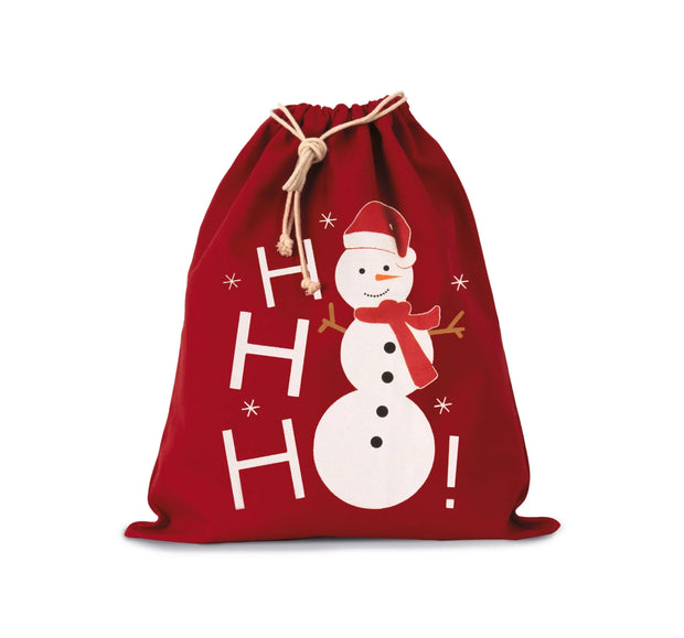 KI0745 - Sac coton à cordon motif bonhomme de neige - Occifloc