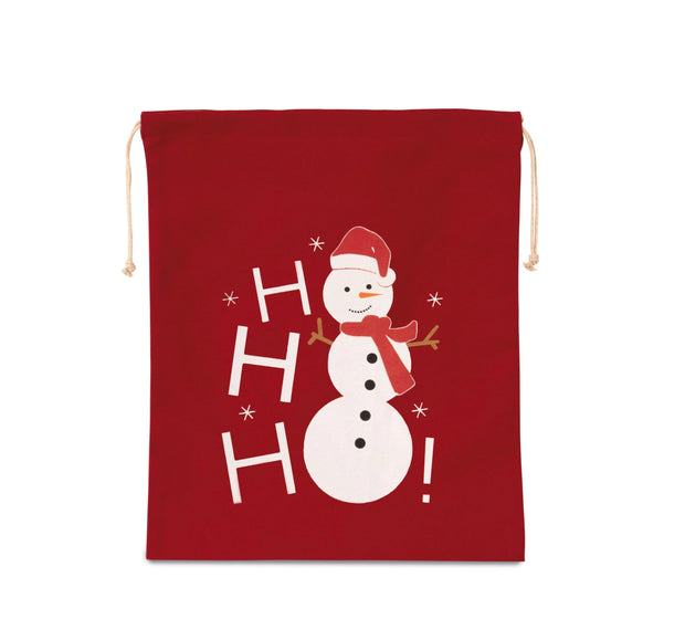 KI0745 - Sac coton à cordon motif bonhomme de neige - Occifloc