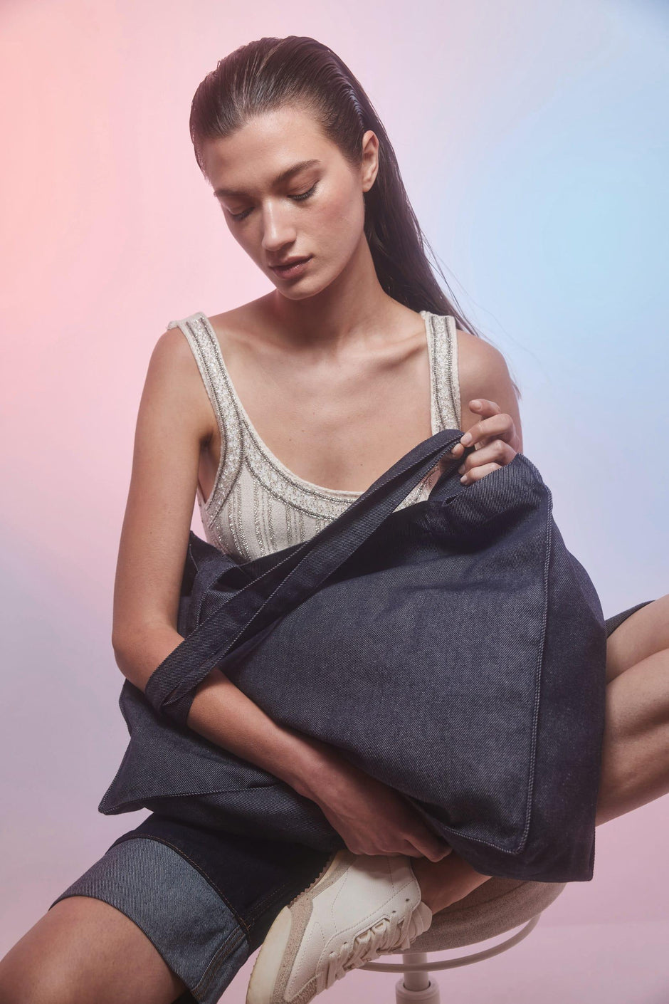 KI5229 - Grand sac shopping denim - Occifloc