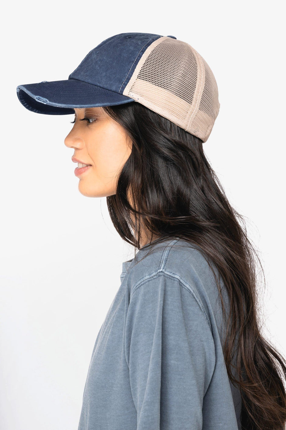 NS027 - Casquette trucker écoresponsable effet déchiré unisexe - Occifloc