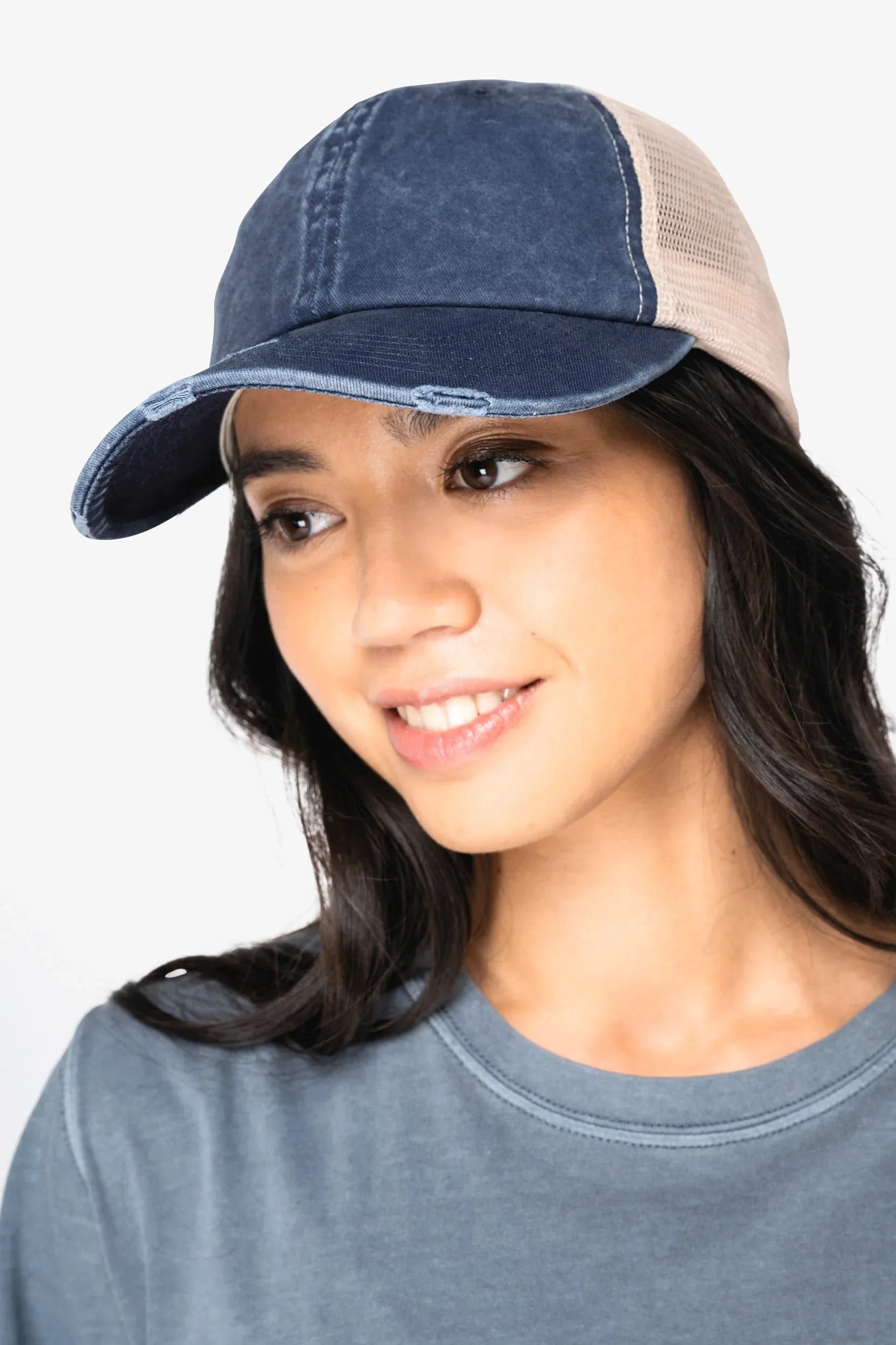 NS027 - Casquette trucker écoresponsable effet déchiré unisexe - Occifloc