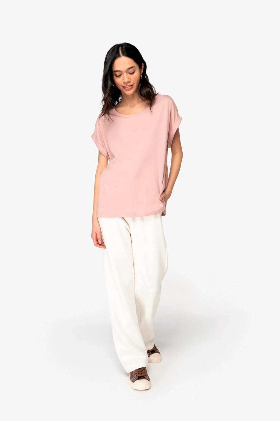 NS309 - T-shirt écoresponsable manches à revers femme - Occifloc