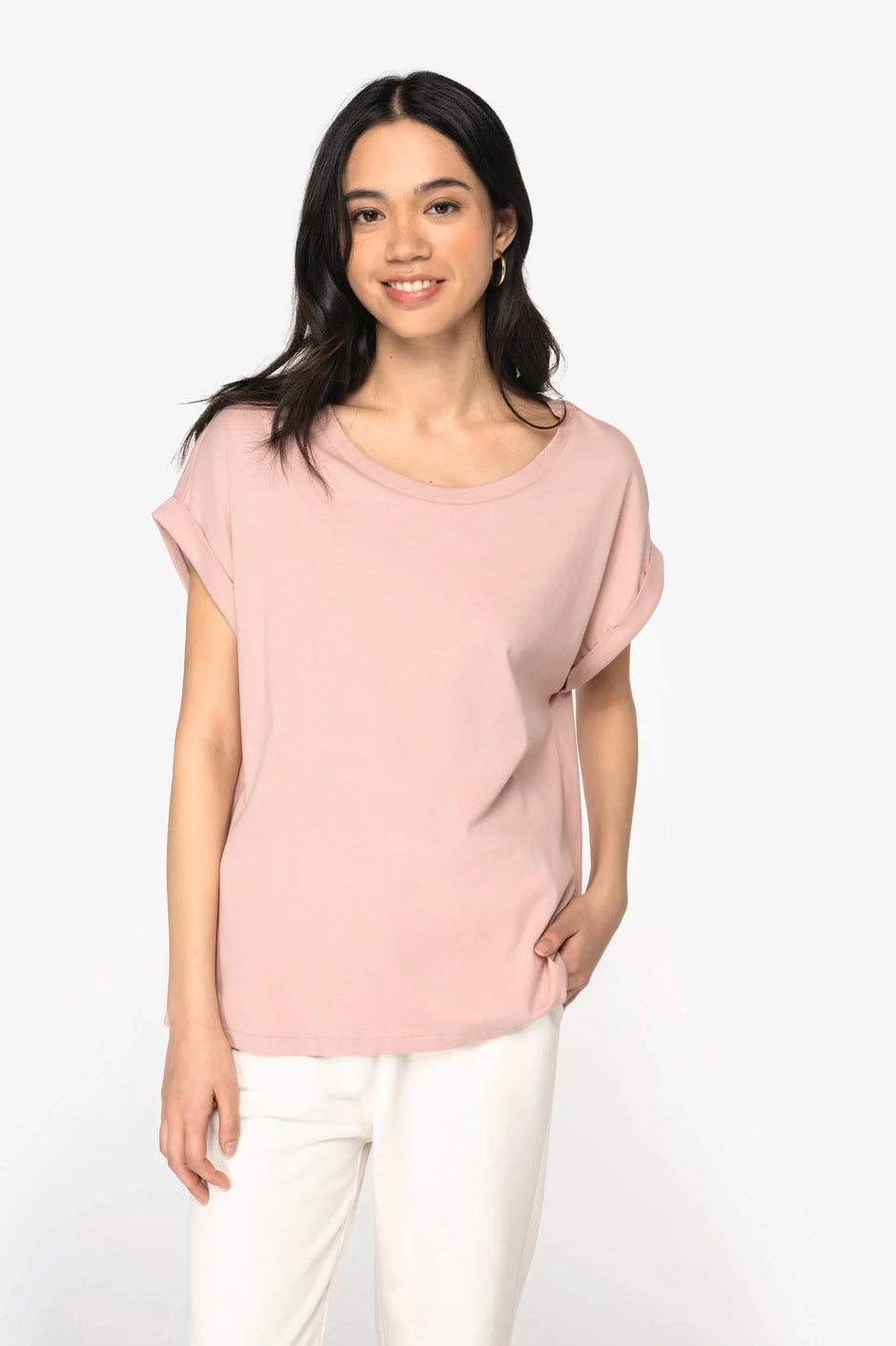 NS309 - T-shirt écoresponsable manches à revers femme - Occifloc