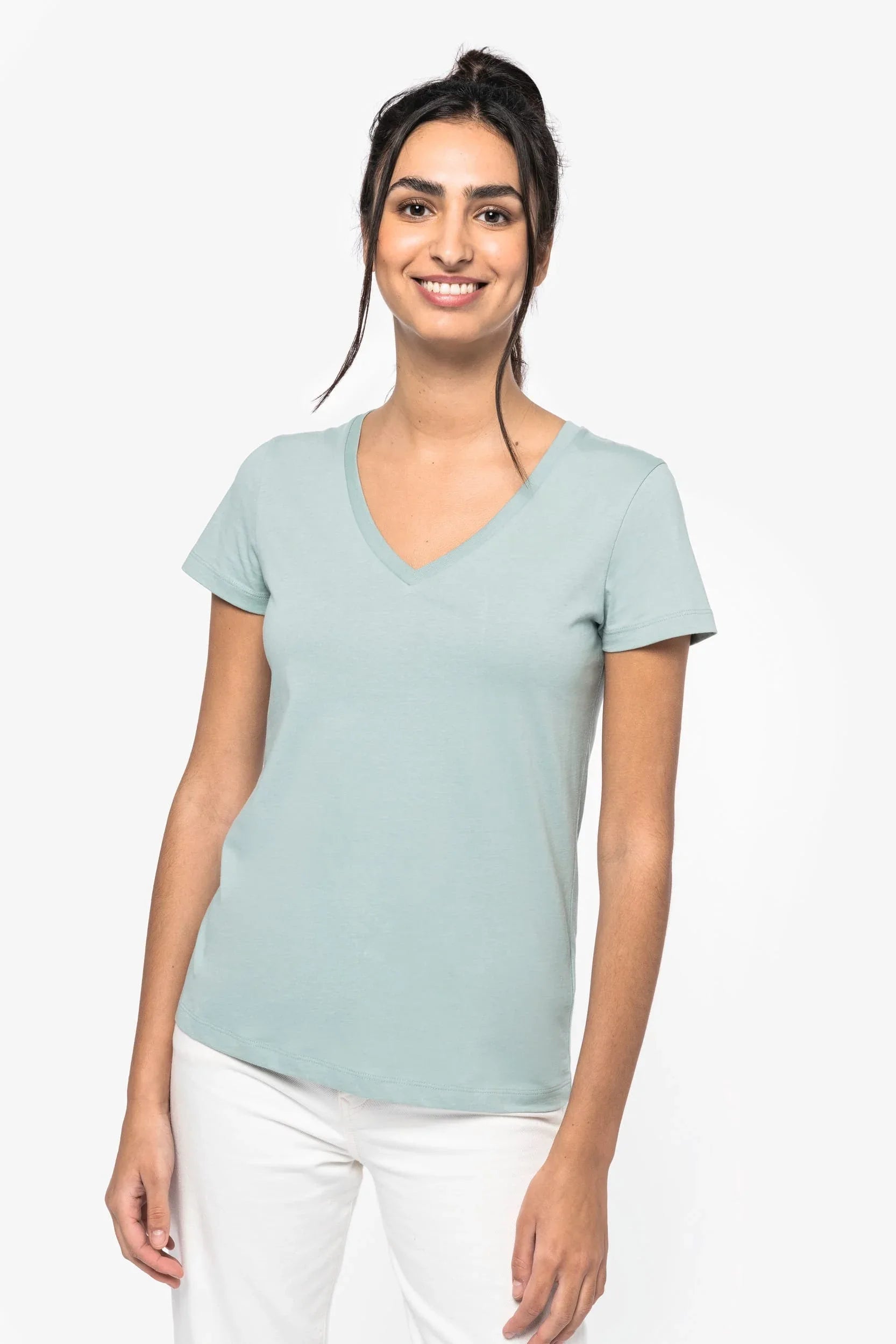 NS334 - T-shirt écoresponsable col V femme - Occifloc