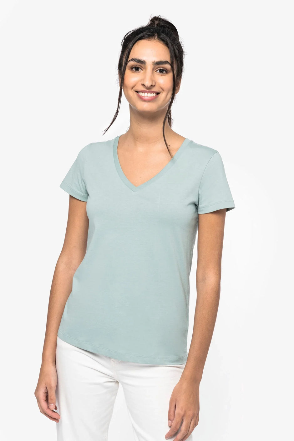 NS334 - T-shirt écoresponsable col V femme - Occifloc