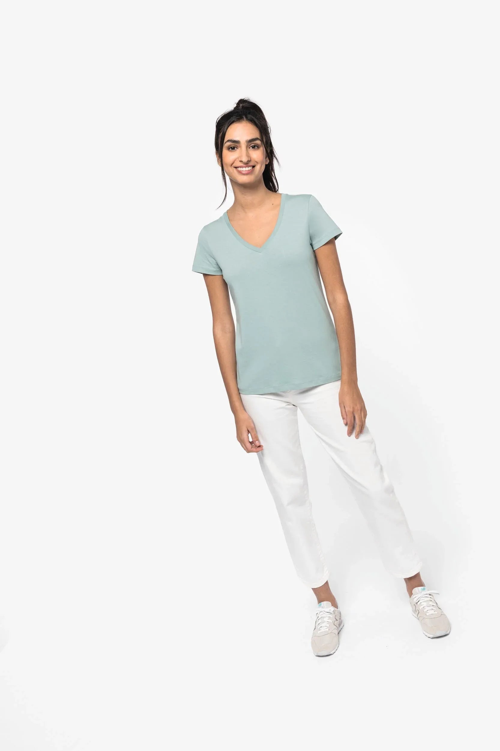 NS334 - T-shirt écoresponsable col V femme - Occifloc