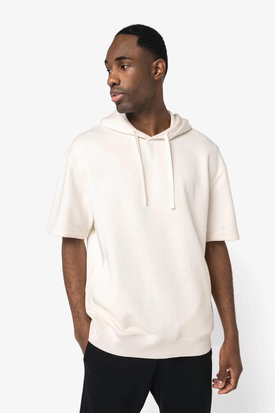 NS406 - Sweat-shirt écoresponsable à capuche à épaules tombantes manches courtes French Terry unisexe - Occifloc
