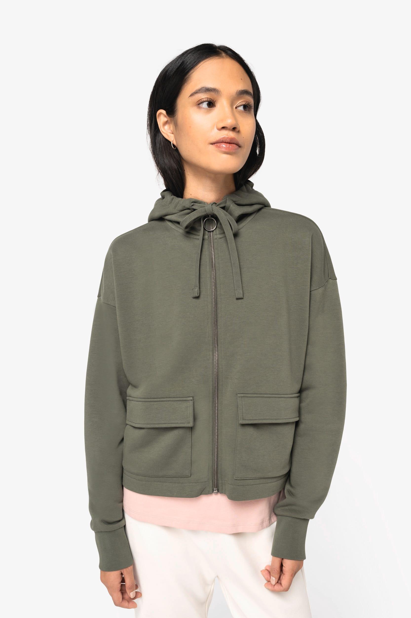 NS409 - Sweat-shirt écoresponsable zippé à capuche French Terry femme - Occifloc