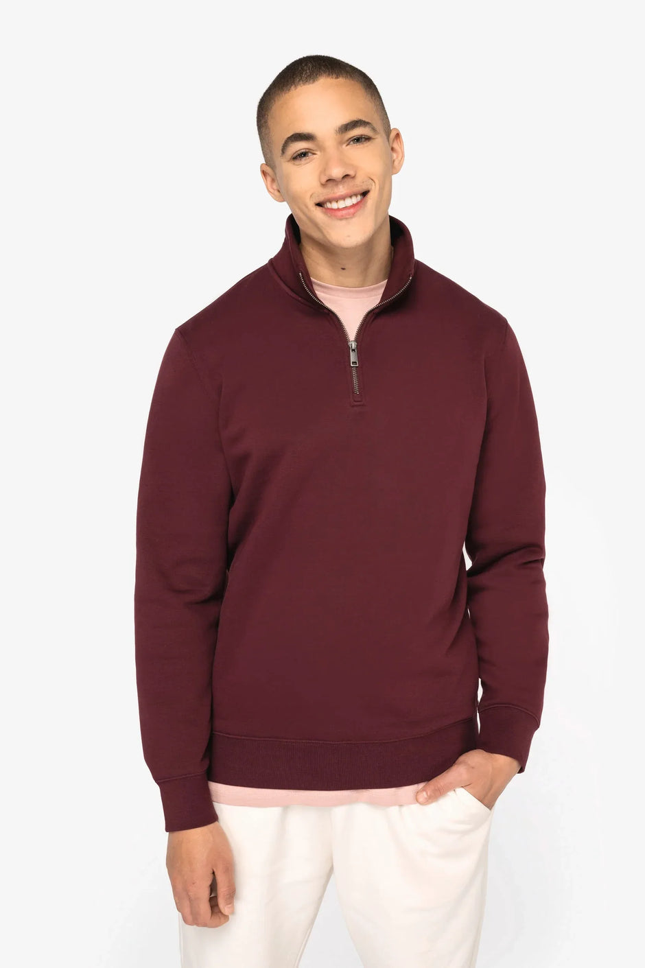 NS428 - Sweat-shirt écoresponsable à col montant zippé homme - Occifloc