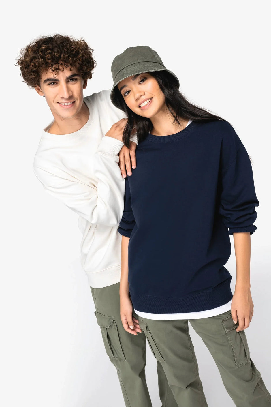 NS430 - Sweat-shirt écoresponsable à col rond à épaules tombantes French Terry unisexe - Occifloc