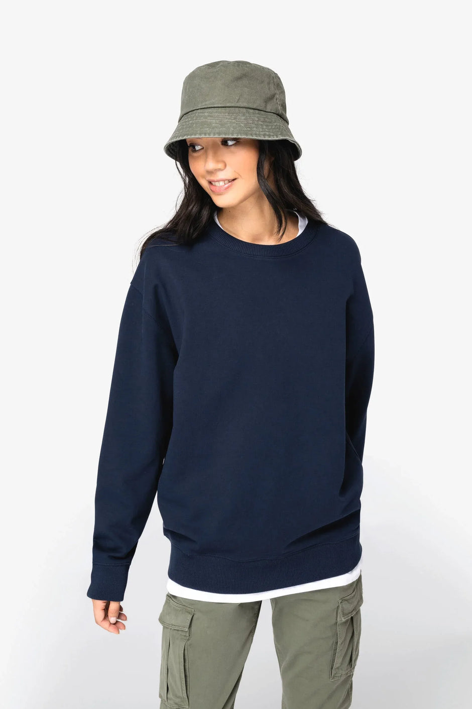 NS430 - Sweat-shirt écoresponsable à col rond à épaules tombantes French Terry unisexe - Occifloc