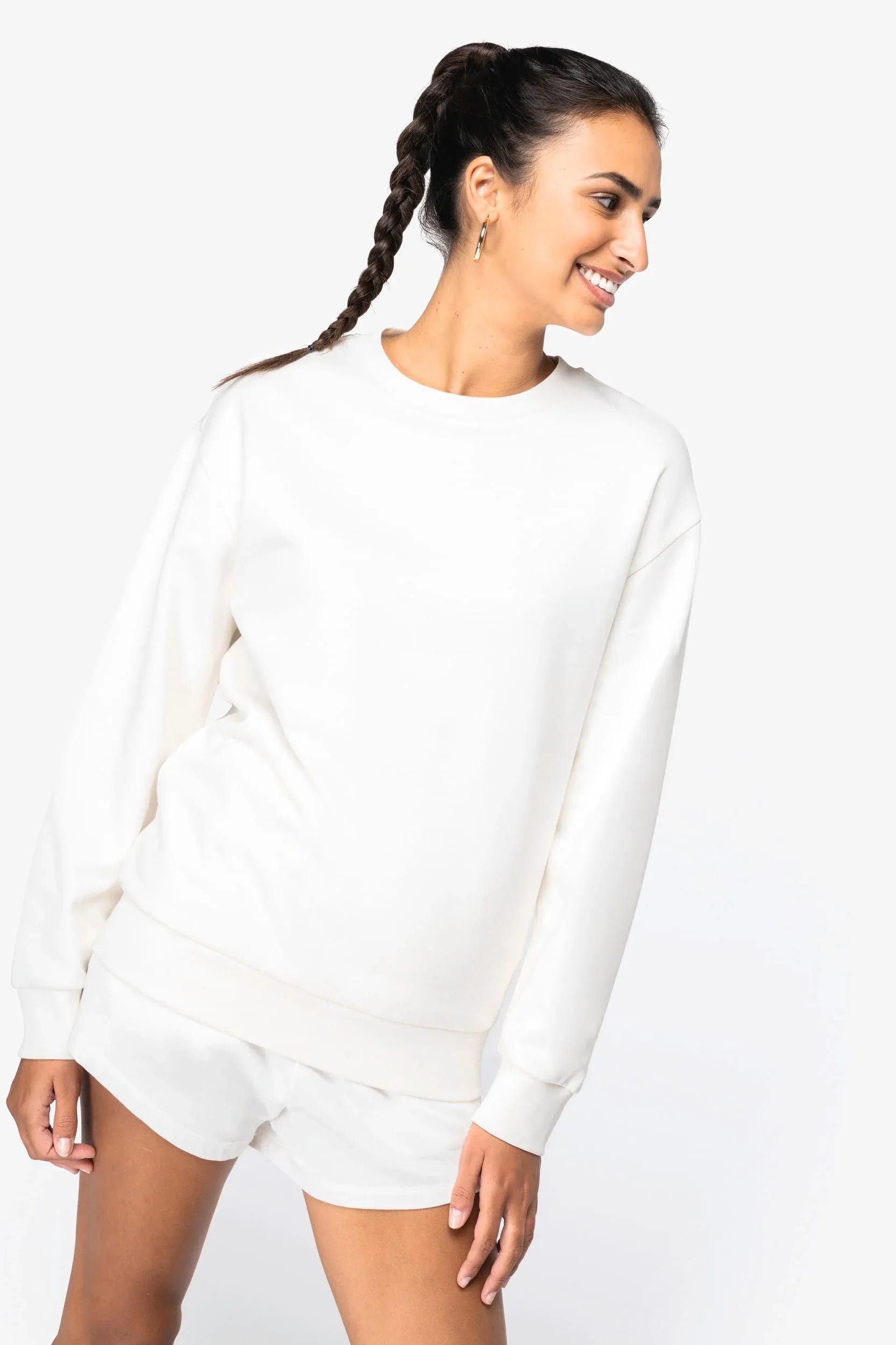 NS435 - Sweat-shirt écoresponsable à col rond à épaules tombantes molleton gratté unisexe - Occifloc