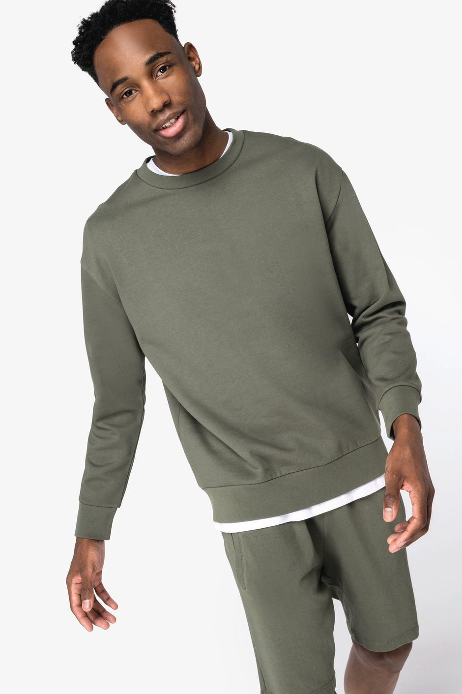 NS435 - Sweat-shirt écoresponsable à col rond à épaules tombantes molleton gratté unisexe - Occifloc