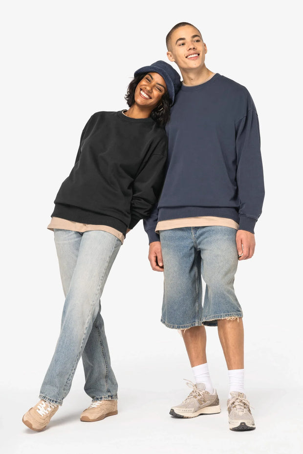 NS447 - Sweat-shirt écoresponsable à col rond délavé oversize unisexe - Occifloc