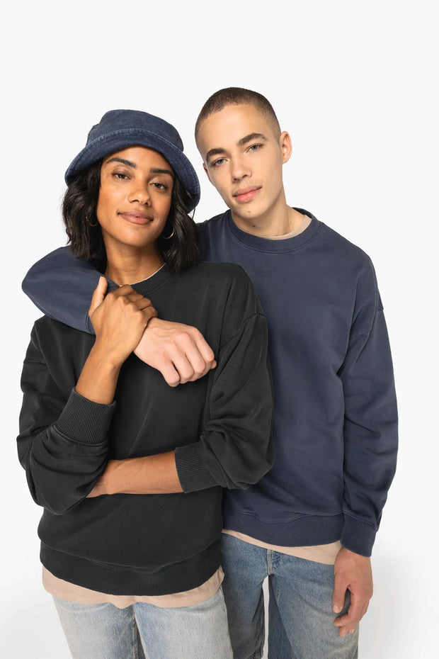 NS447 - Sweat-shirt écoresponsable à col rond délavé oversize unisexe - Occifloc
