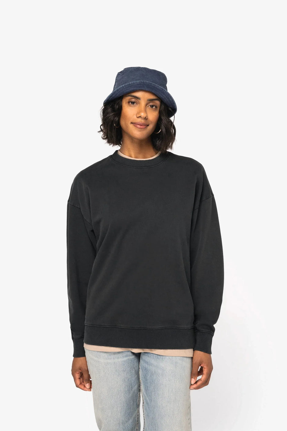 NS447 - Sweat-shirt écoresponsable à col rond délavé oversize unisexe - Occifloc