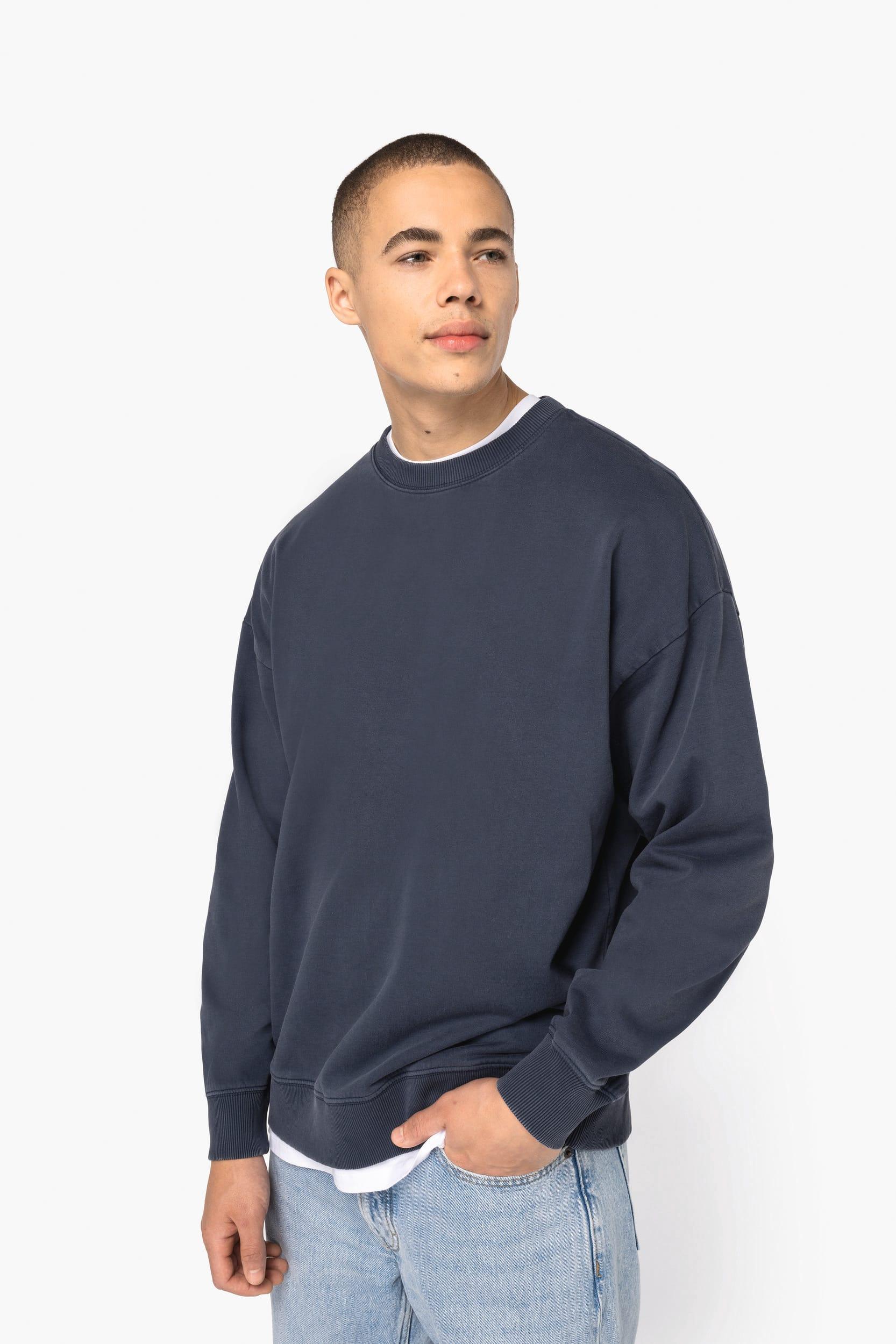 NS447 - Sweat-shirt écoresponsable à col rond délavé oversize unisexe - Occifloc