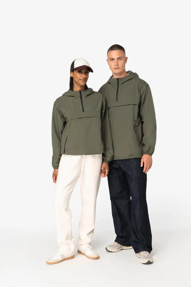 NS616 - Veste coupe-vent imperméable écoresponsable quart zip unisexe - Occifloc