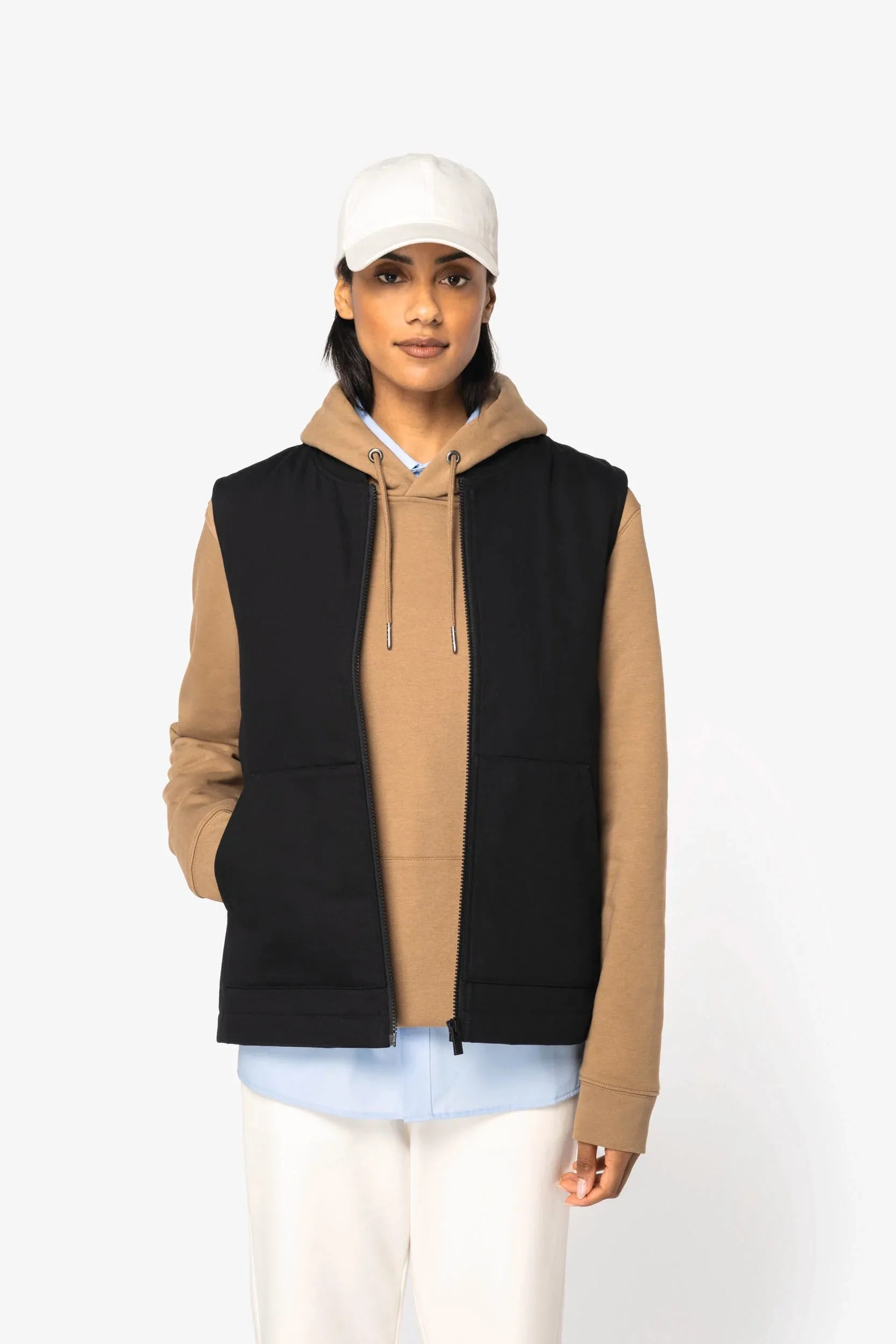 NS623 - Bodywarmer rembourré en sergé écoresponsable à col teddy unisexe - Occifloc