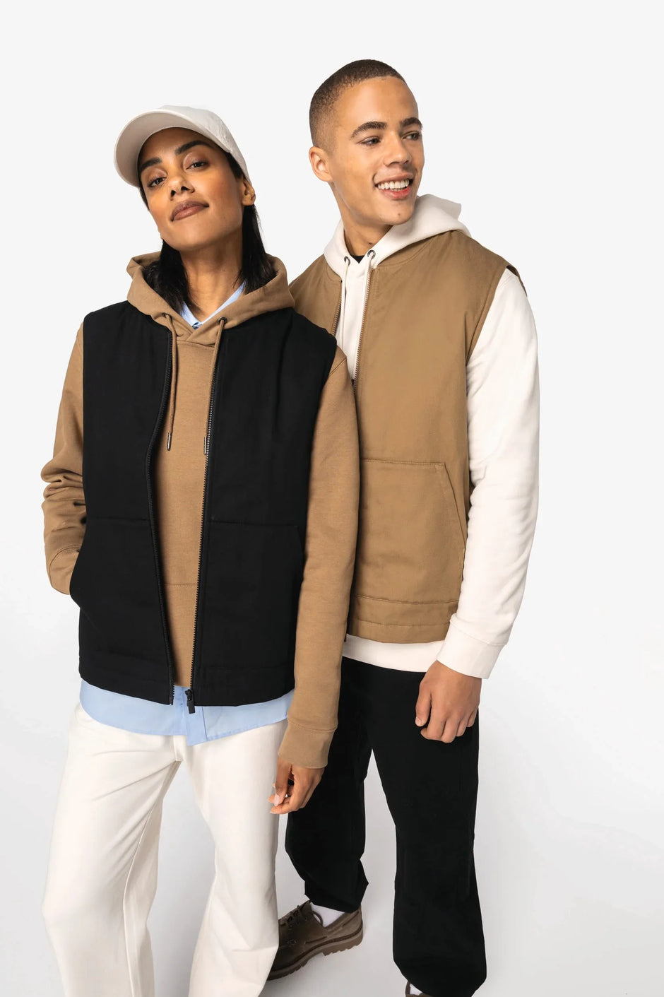 NS623 - Bodywarmer rembourré en sergé écoresponsable à col teddy unisexe - Occifloc