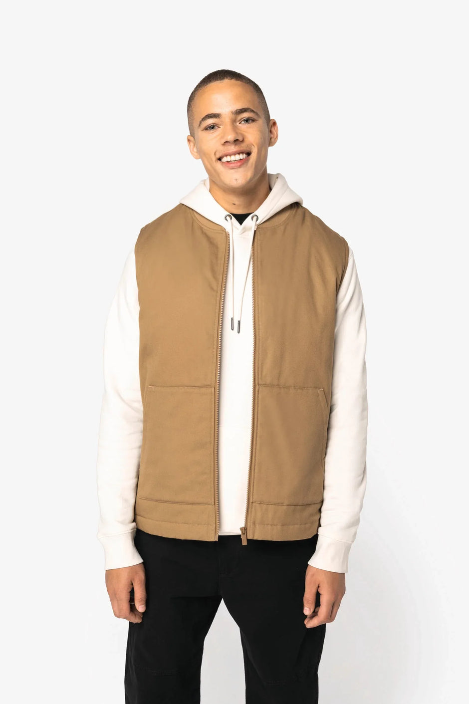 NS623 - Bodywarmer rembourré en sergé écoresponsable à col teddy unisexe - Occifloc