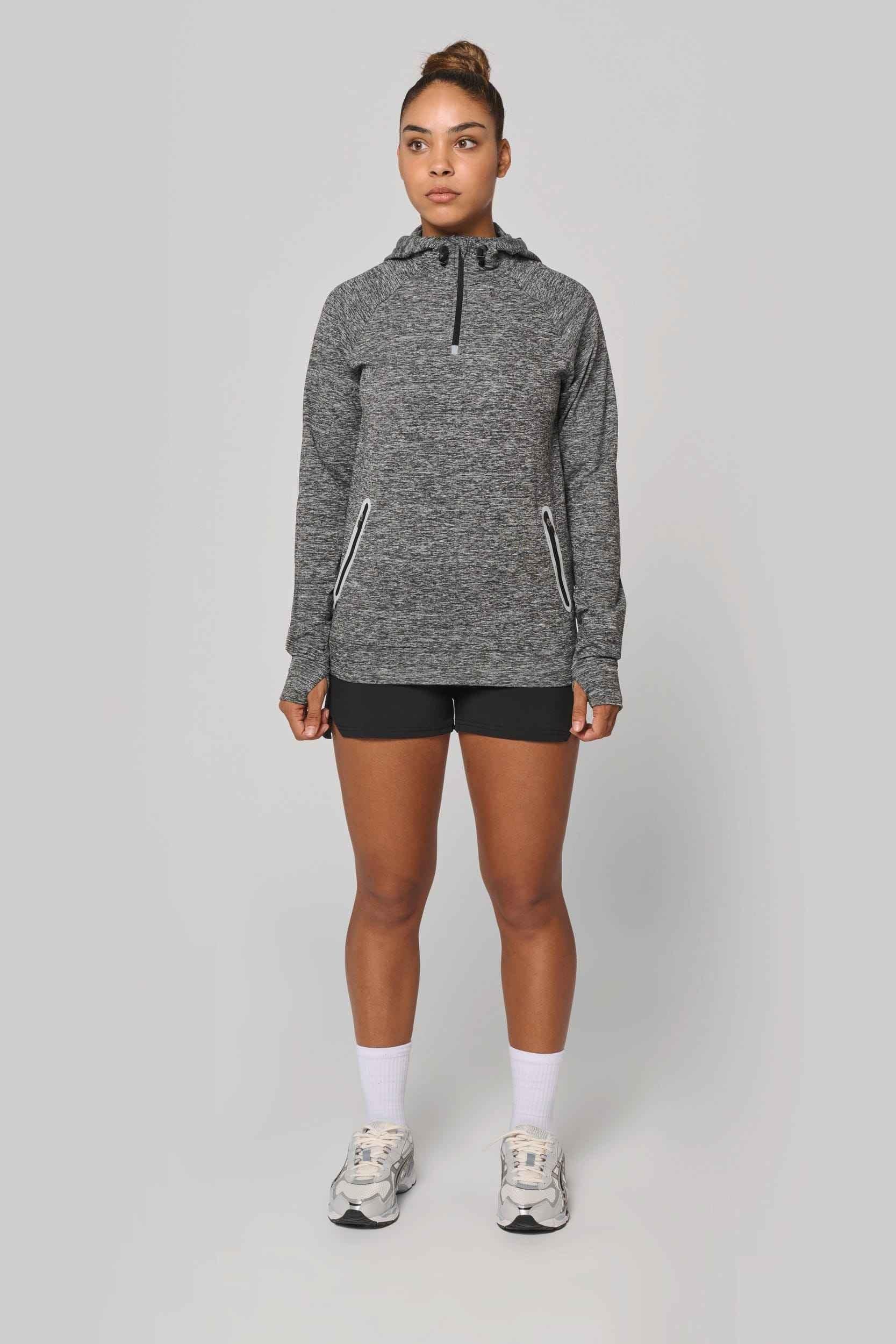 PA360 - Sweat-shirt à capuche 1/4 zip sport unisexe - Occifloc