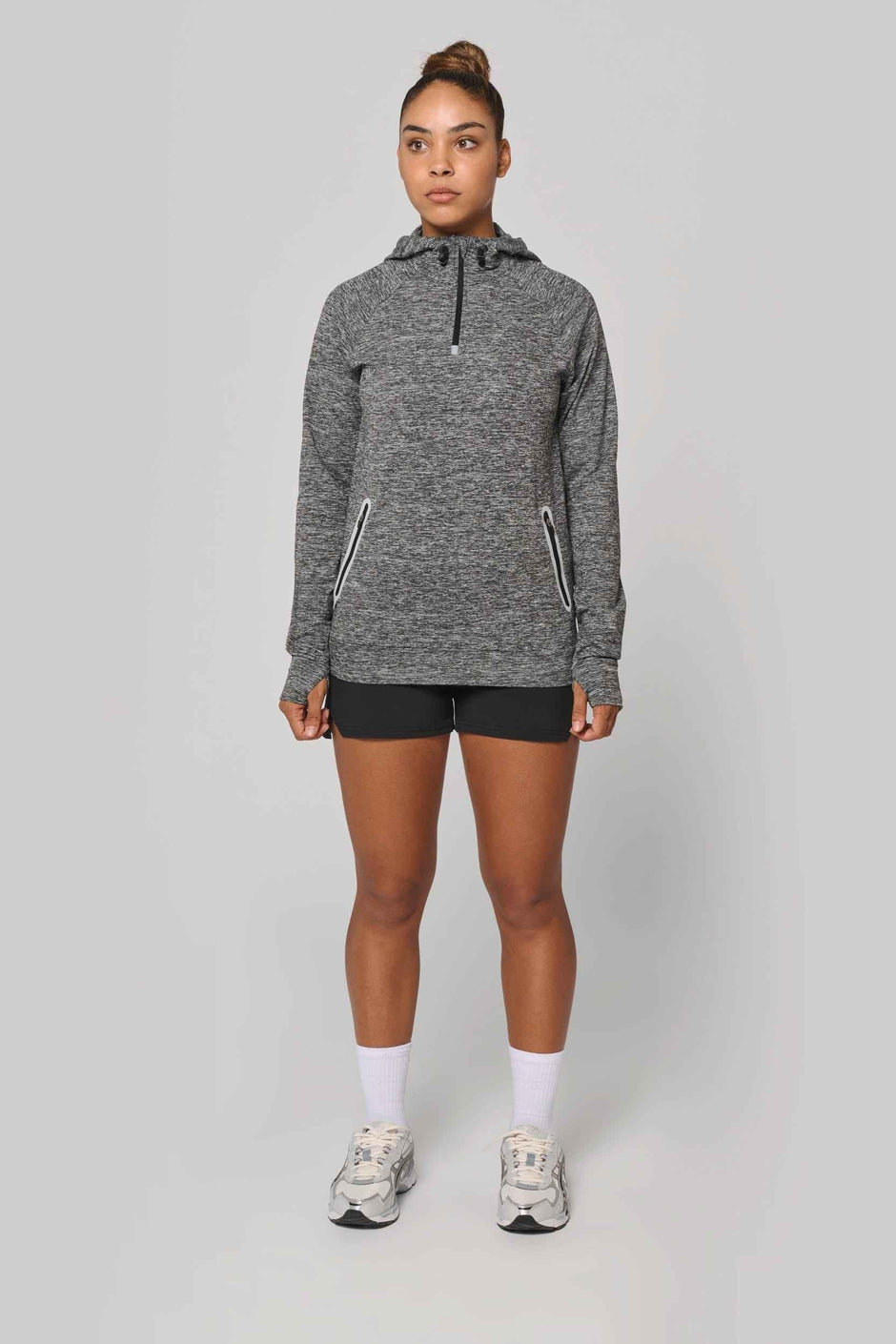 PA360 - Sweat-shirt à capuche 1/4 zip sport unisexe - Occifloc