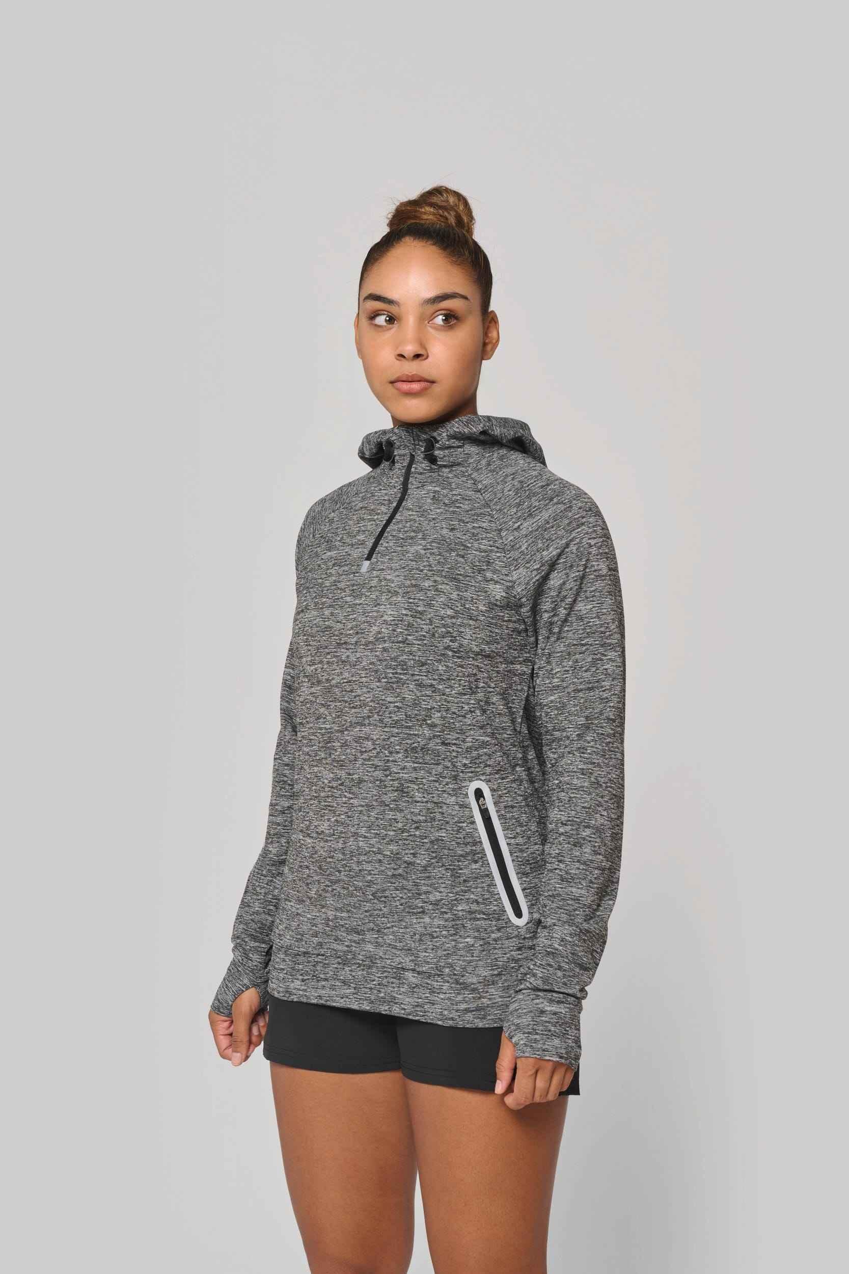PA360 - Sweat-shirt à capuche 1/4 zip sport unisexe - Occifloc