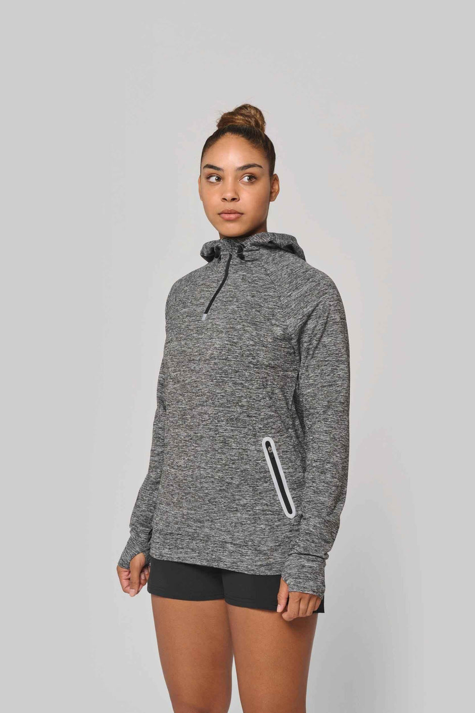 PA360 - Sweat-shirt à capuche 1/4 zip sport unisexe - Occifloc