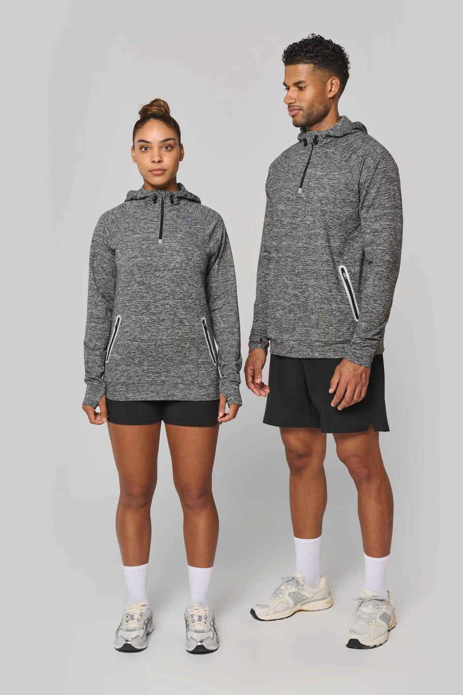 PA360 - Sweat-shirt à capuche 1/4 zip sport unisexe - Occifloc
