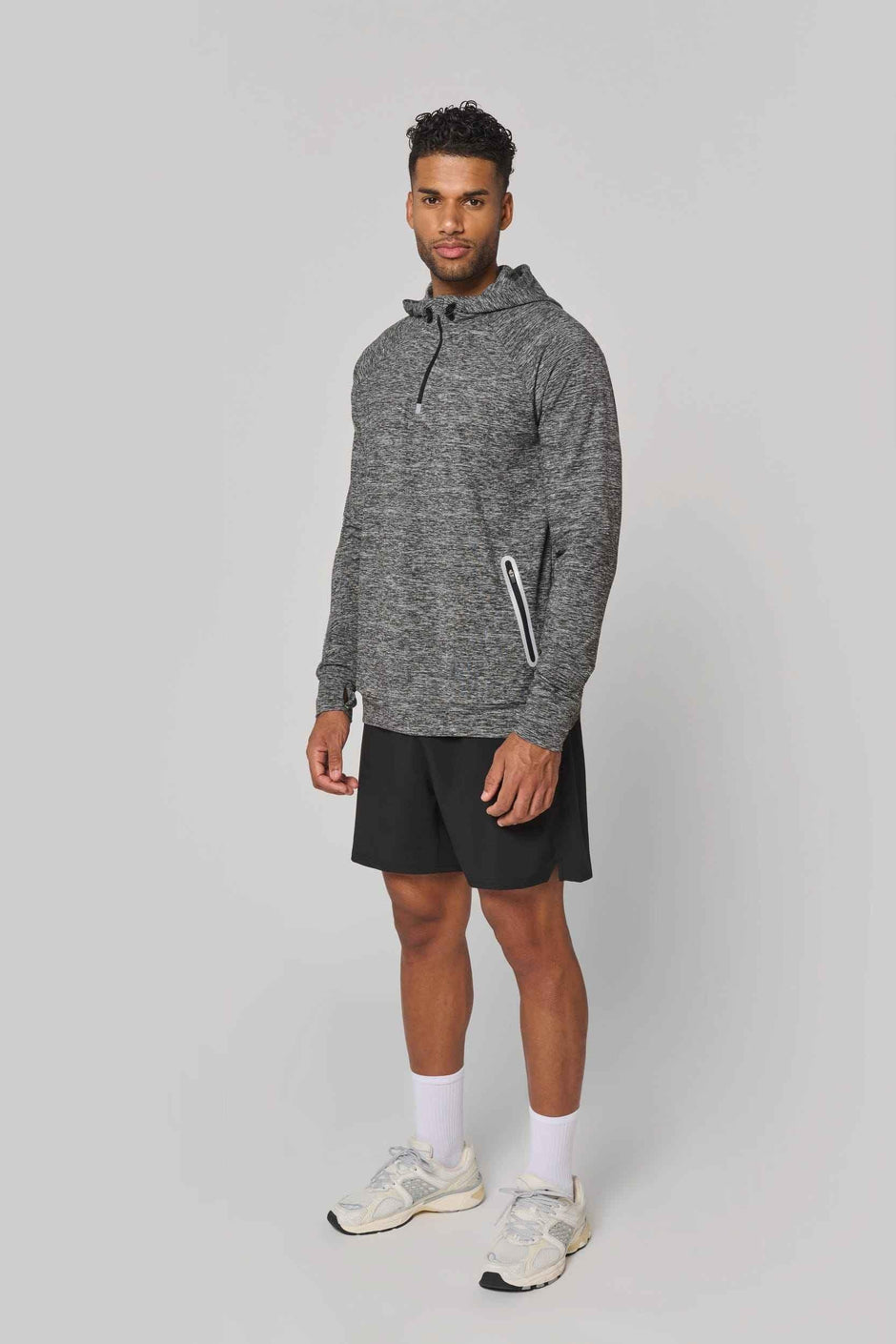 PA360 - Sweat-shirt à capuche 1/4 zip sport unisexe - Occifloc