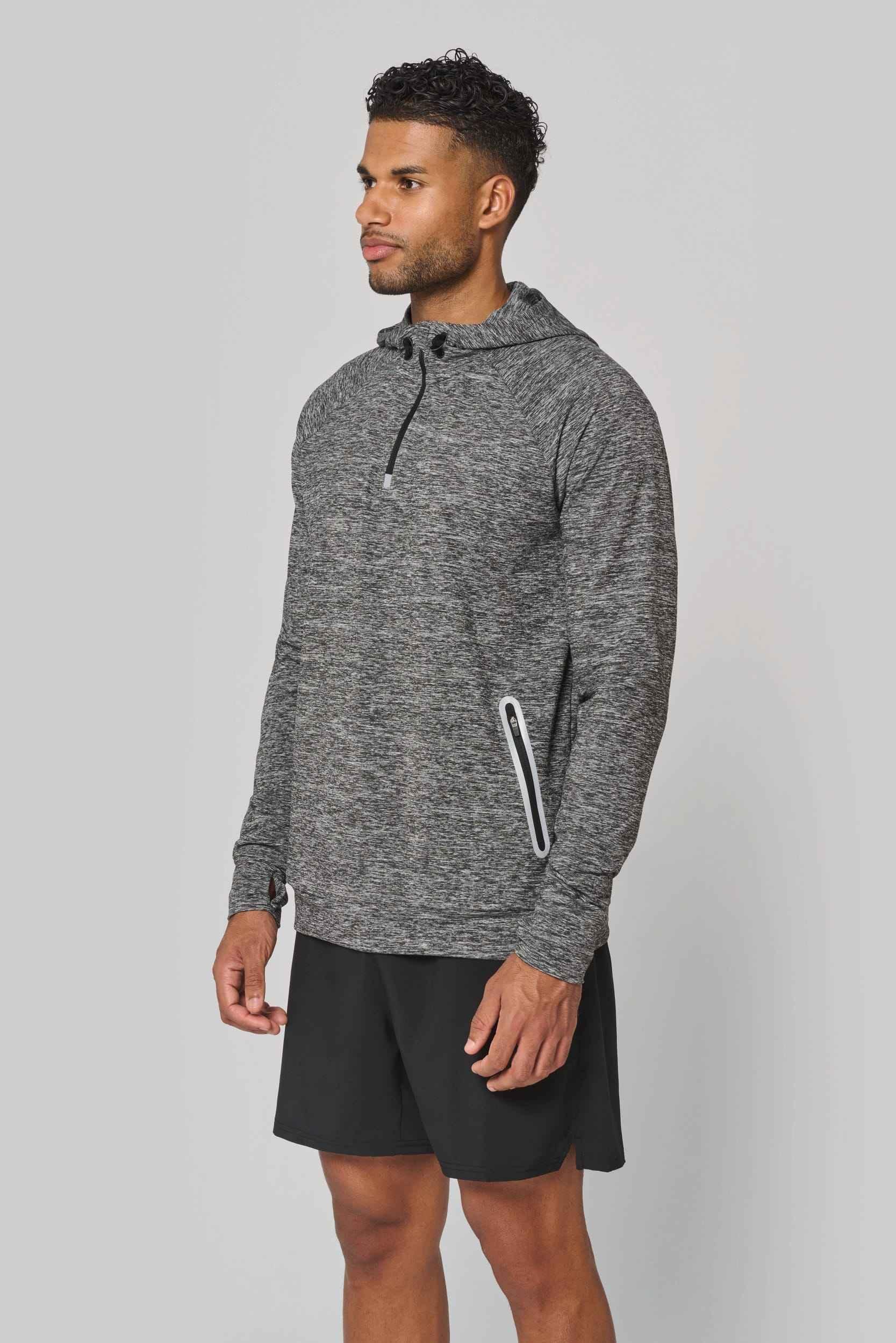 PA360 - Sweat-shirt à capuche 1/4 zip sport unisexe - Occifloc