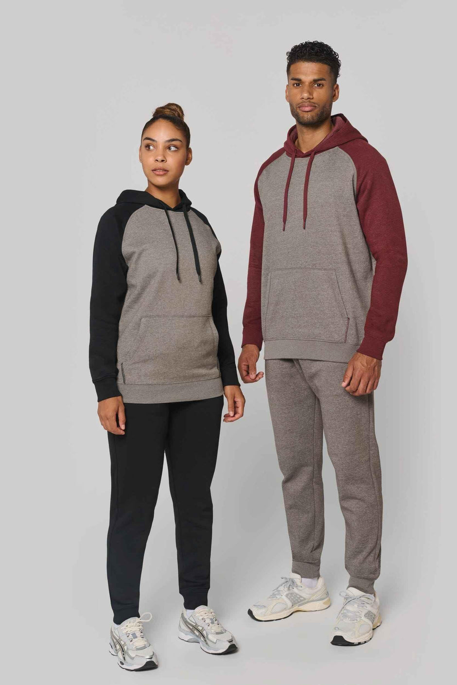 PA369 - Sweat-shirt à capuche bicolore unisexe - Occifloc