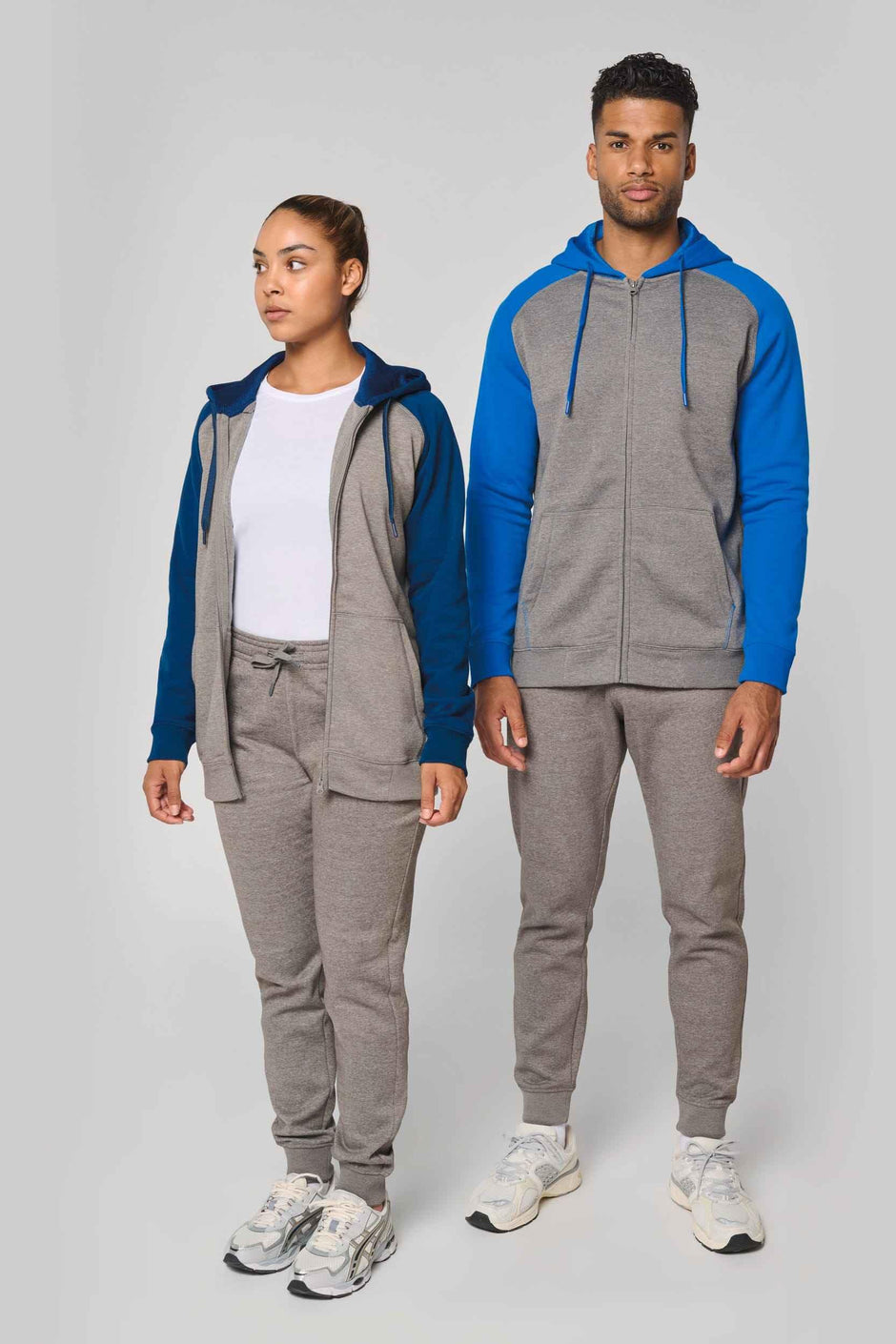 PA380 - Veste molleton zippée capuche bicolore unisexe - Occifloc