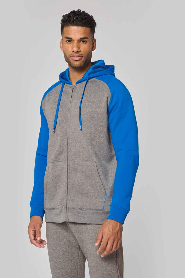 PA380 - Veste molleton zippée capuche bicolore unisexe - Occifloc