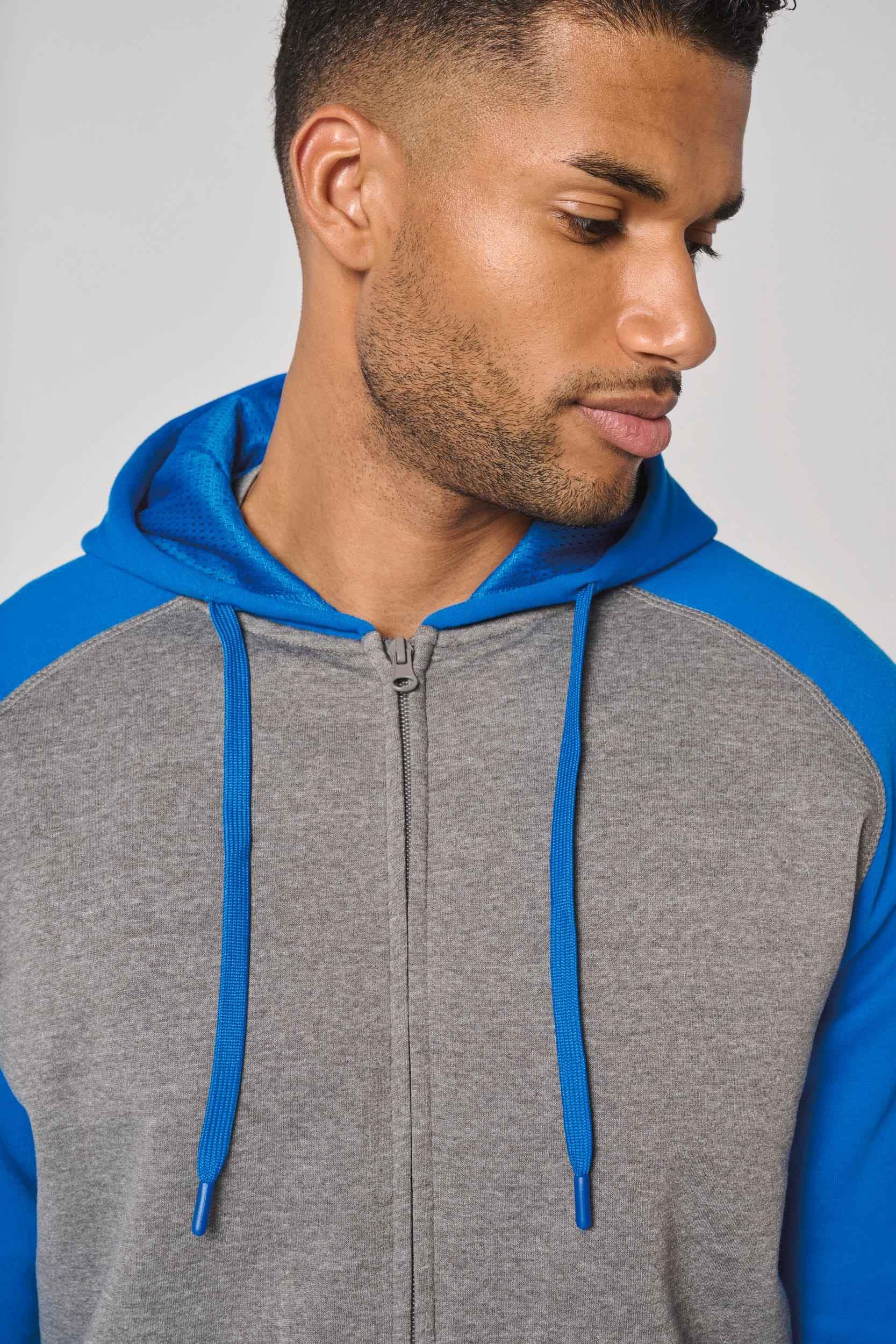 PA380 - Veste molleton zippée capuche bicolore unisexe - Occifloc