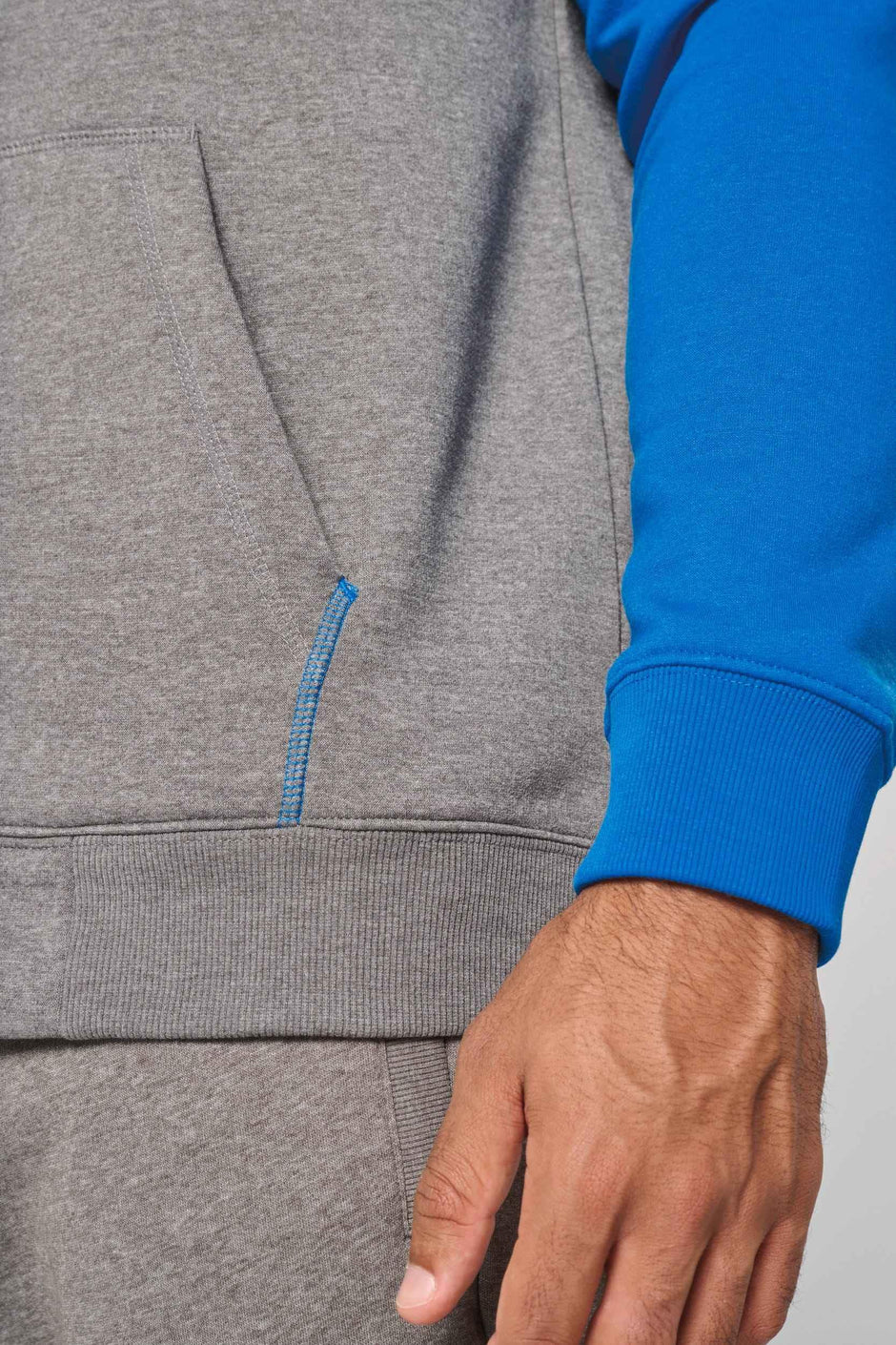 PA380 - Veste molleton zippée capuche bicolore unisexe - Occifloc