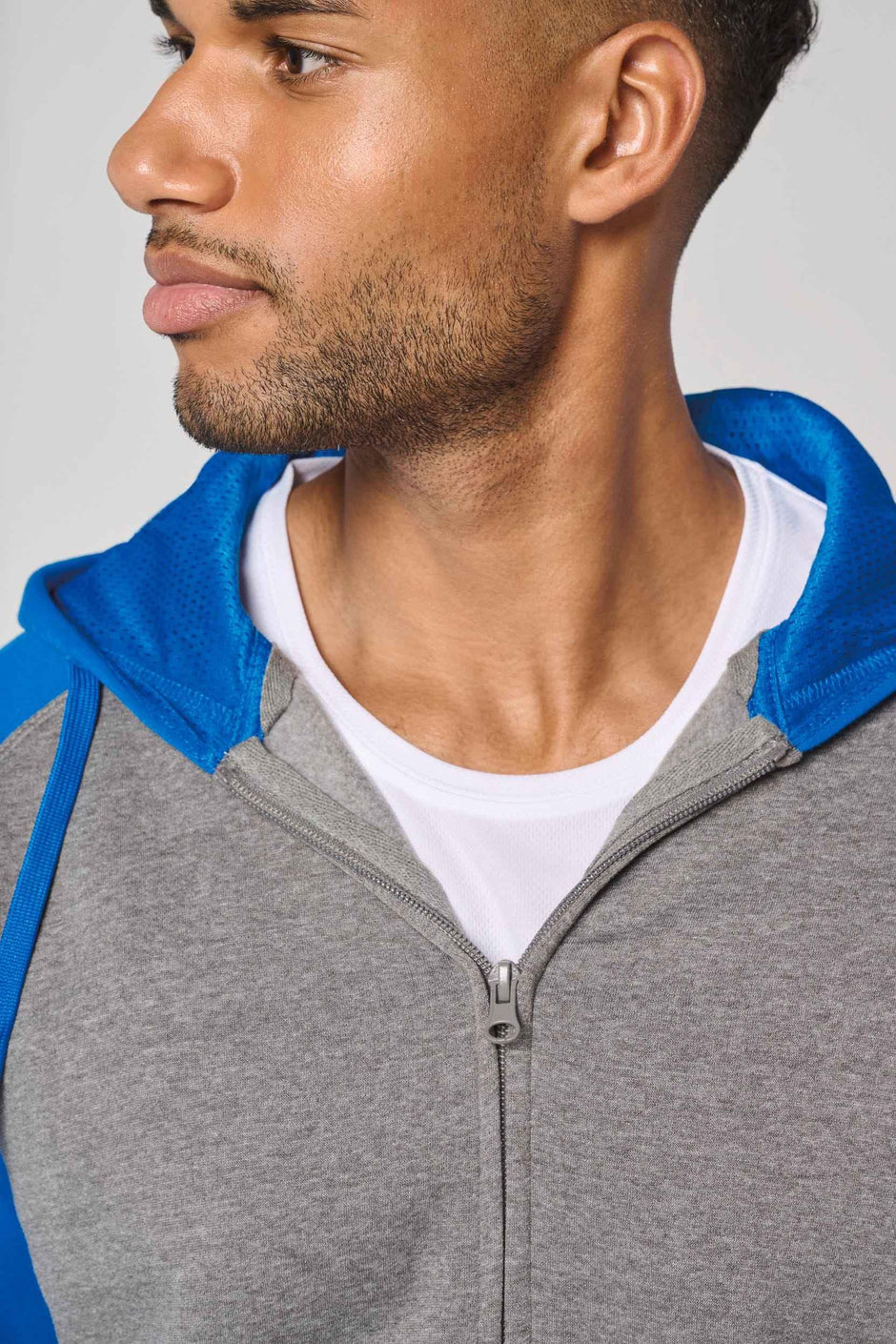 PA380 - Veste molleton zippée capuche bicolore unisexe - Occifloc