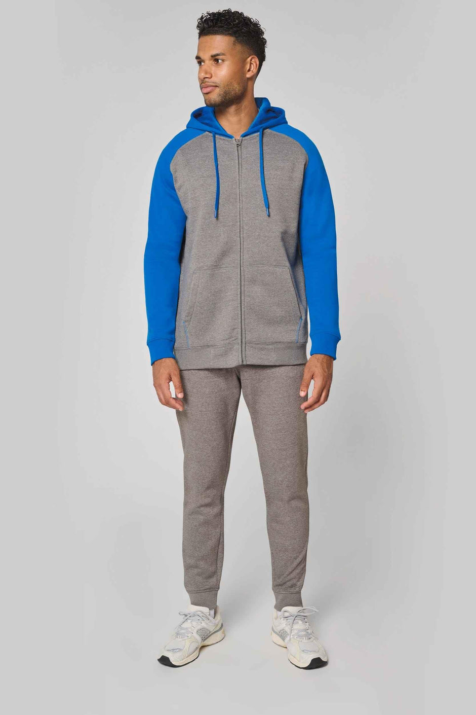 PA380 - Veste molleton zippée capuche bicolore unisexe - Occifloc