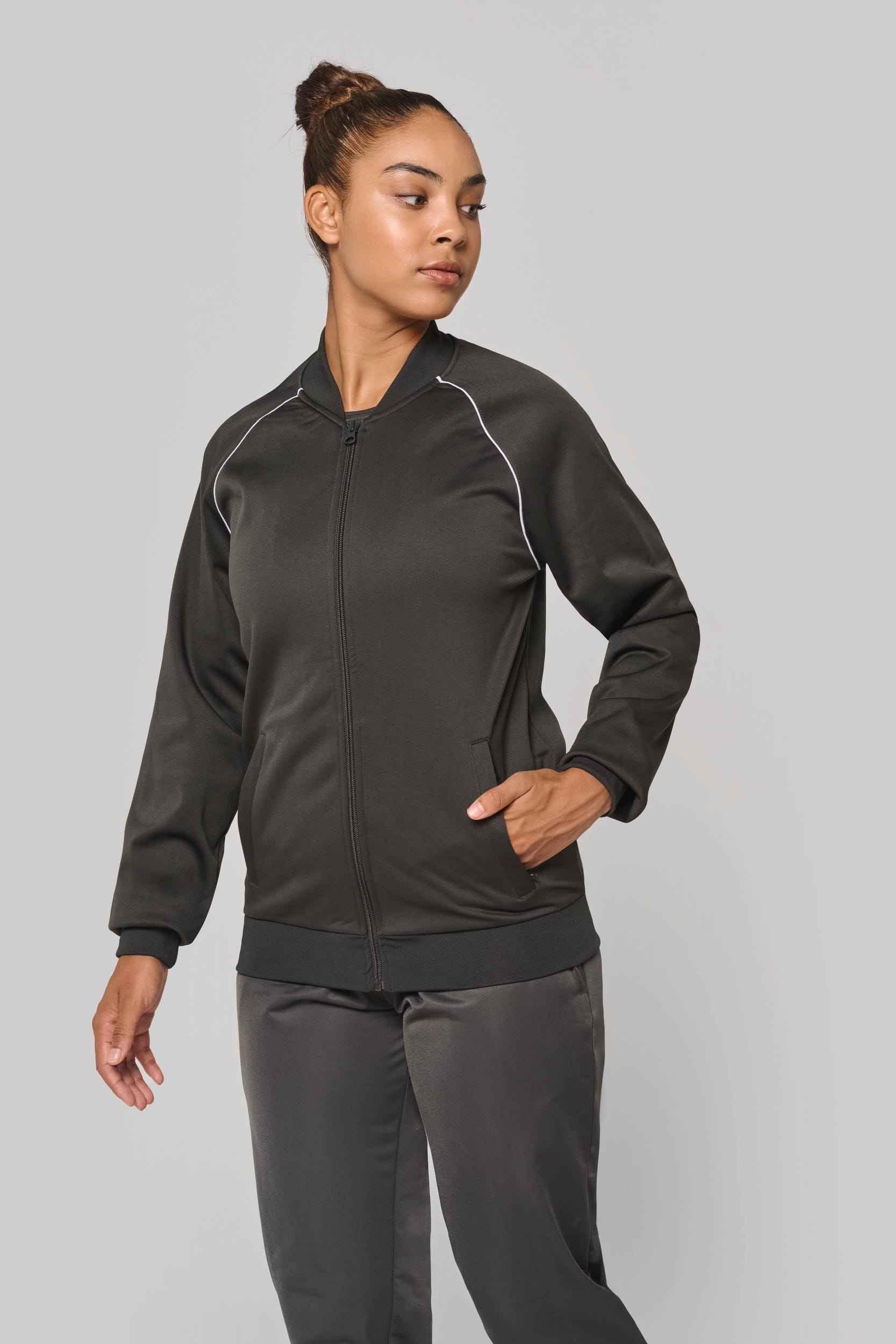 PA384 - Veste de survêtement zippée avec liseré unisexe - Occifloc