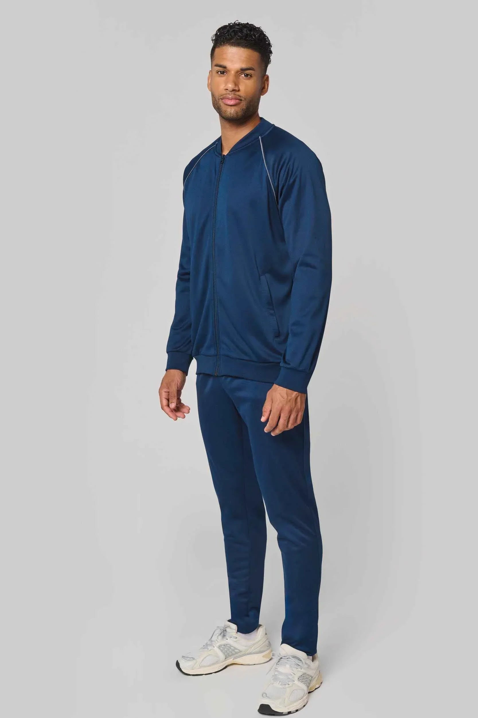 PA384 - Veste de survêtement zippée avec liseré unisexe - Occifloc