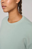 PA394 - Sweat-shirt crop à manches courtes col rond femme - Occifloc